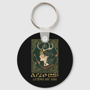 Funny Greek Goddess Artemis Deer Hunting Mythology Keychain