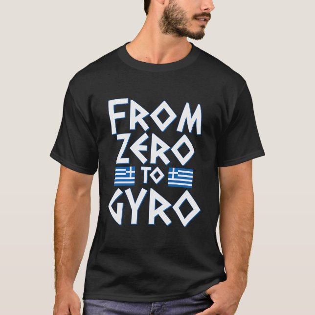 Funny Greek Greece Flag Pride Gyro Pun Gift T-Shirt (Front)