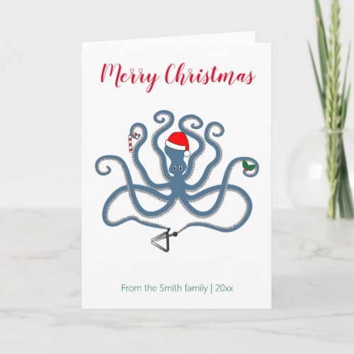 Funny Greek  Minoan Octopus Christmas Caroling Card