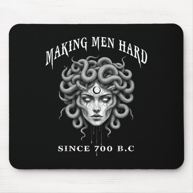 Funny Greek Mythology Medusa Making Men Hard Since Mouse Pad (Front)