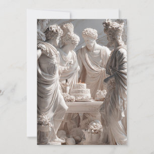Funny Greek Statue Birthday Party Invitation