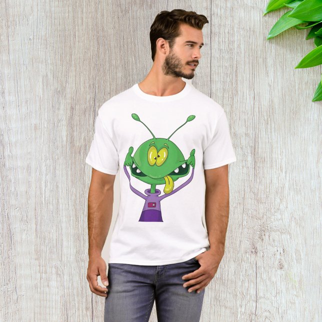 Funny Green Alien Making Silly Face T-Shirt (Creator Uploaded)