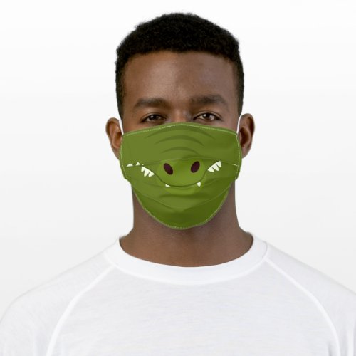 Funny Green Alligator Adult Cloth Face Mask
