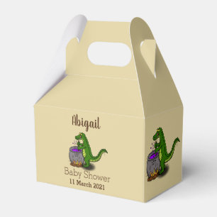 Funny green alligator cooking cartoon favor boxes