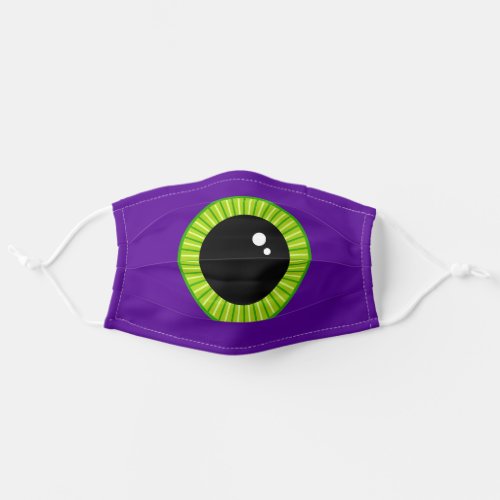 Funny Green and Purple Monster Eyeball Adult Cloth Face Mask