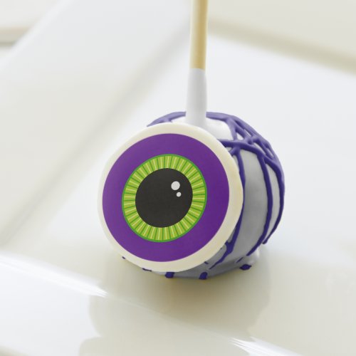 Funny Green and Purple Monster Eyeball Cake Pops