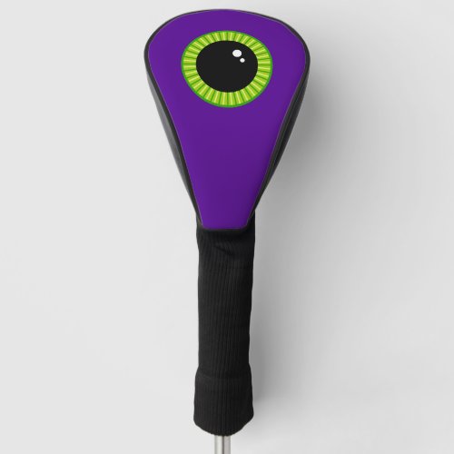 Funny Green and Purple Monster Eyeball Golf Head Cover