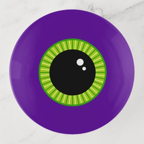 Funny Green and Purple Monster Eyeball Trinket Tray