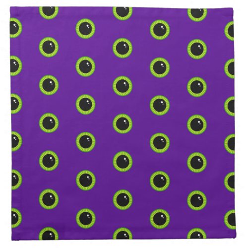 Funny Green and Purple Monster Eyes Cloth Napkin