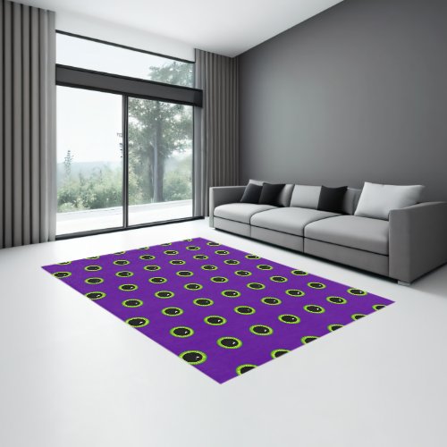 Funny Green and Purple Monster Eyes Rug