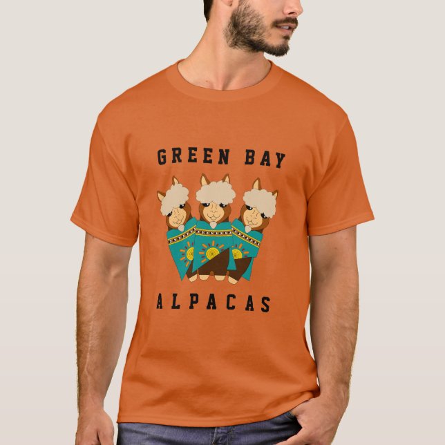 Funny Green Bay Alpacas Sports Team T-Shirt (Front)