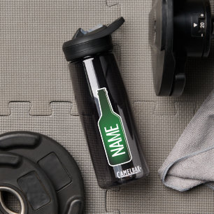 Funny green beer bottle logo custom water bottle