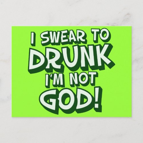 Funny Green Beer Drinking Postcard