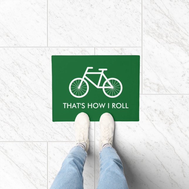 Funny green bicycle doormat - That's how i roll (Indoor)