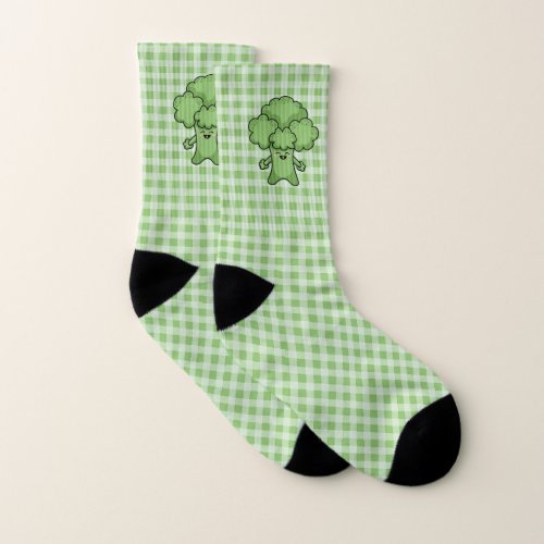 Funny Green Broccoli Socks