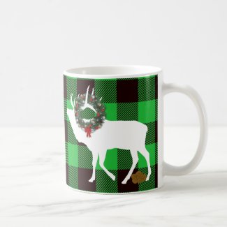 Funny Green Buffalo Plaid Elk Pooh Wreath 
