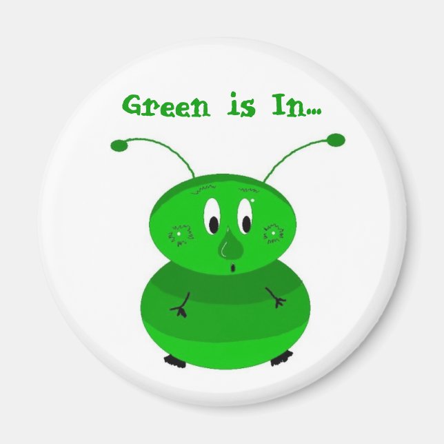 Funny Green Bug Magnet (Front)
