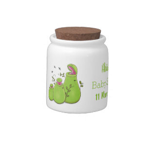 Funny green carnivorous pitcher plants cartoon candy jar