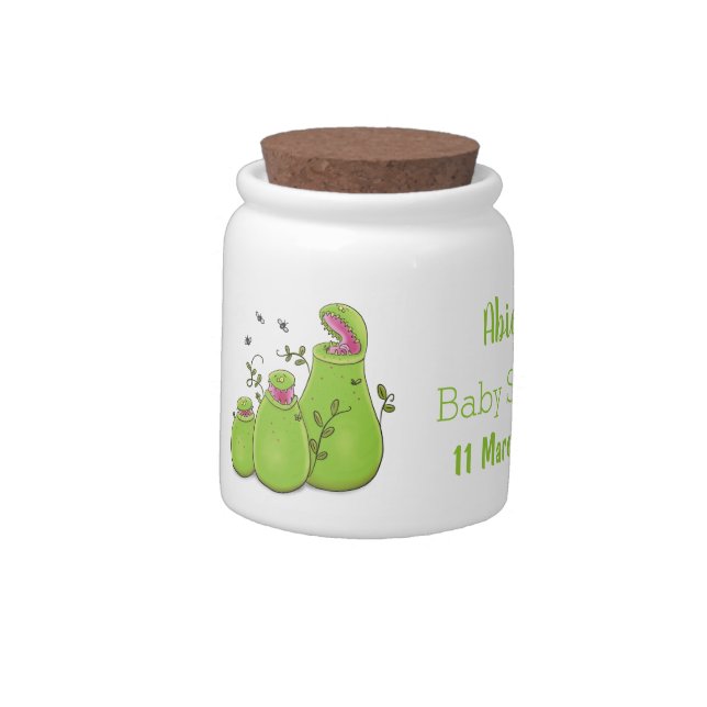 Funny green carnivorous pitcher plants cartoon candy jar (Left)