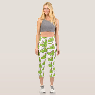 Funny green carnivorous pitcher plants cartoon capri leggings