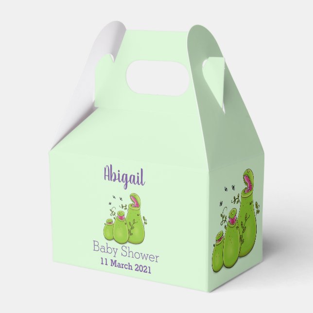 Funny green carnivorous pitcher plants cartoon favor boxes (Front Side)