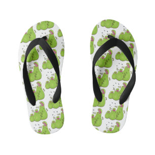Funny green carnivorous pitcher plants cartoon kid's flip flops
