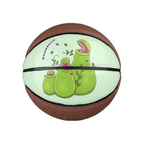 Funny green carnivorous pitcher plants cartoon mini basketball