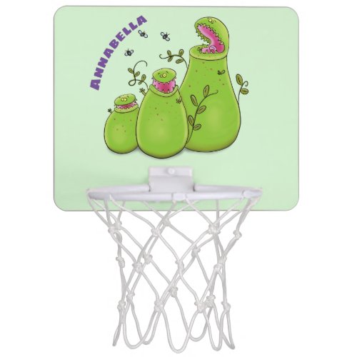 Funny green carnivorous pitcher plants cartoon mini basketball hoop