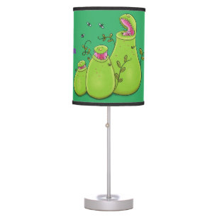Funny green carnivorous pitcher plants cartoon table lamp
