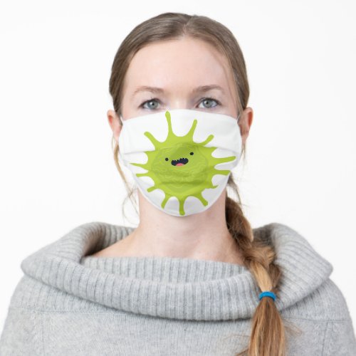 Funny Green Cartoon Virus Cute Adult Cloth Face Mask