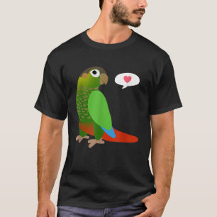 Funny Green Cheek Conure With Heart Shirt Parrot B