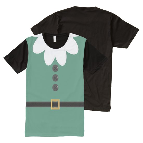 Funny Green Christmas Elf Costume T-Shirt