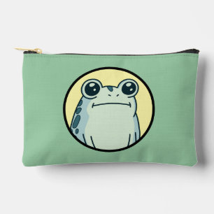 Funny Green Deadpan Frog Toad Accessory Pouch