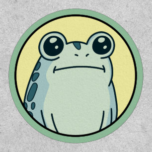 Funny Green Deadpan Frog Toad Patch