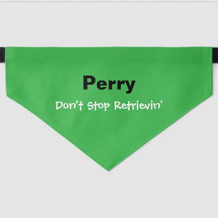 Funny Green Don’t Stop Retrievin’ Pet Bandana Collar
