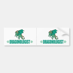 Funny Green Dragon Dragonologist Bumper Sticker