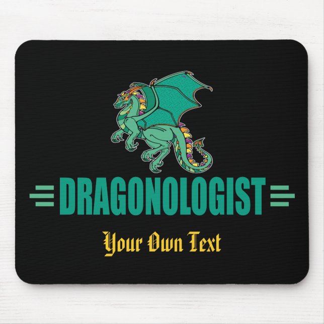 Funny Green Dragon Dragonologist Mouse Pad (Front)