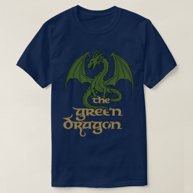 Funny Green Dragon Tavern Loves Dragons T-Shirt (Design Front)