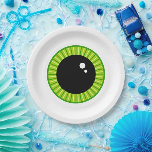 Funny Green Eyeball  Paper Plates