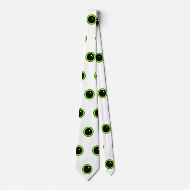 Funny Green Eyes Neck Tie (Front)
