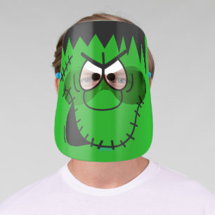 Funny Green Frankenstein Face Face Shield