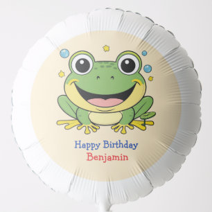 Funny Green Frog animal wildlife cartoon Birthday Balloon