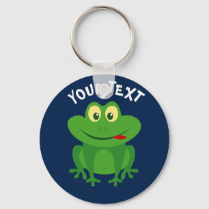 Funny green frog cartoon keychain for kids