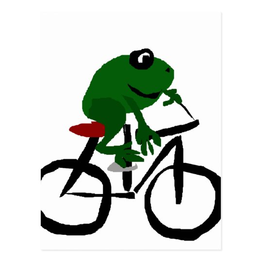 frog riding bicycle