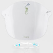 Funny green frog swatting fly cartoon face shield (Front w/Glasses)