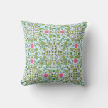 Funny Green Frogs Hunting Flies Mandala Design Throw Pillow at Zazzle