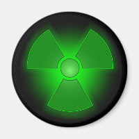 Funny green glowing radioactivity symbol