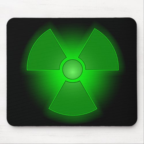 Funny green glowing radioactivity symbol mouse pad