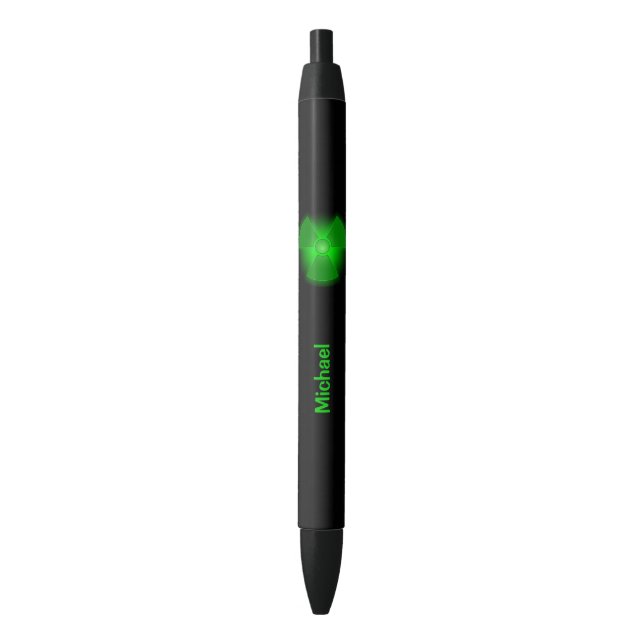 Funny green glowing radioactivity symbol pen (Front Vertical)