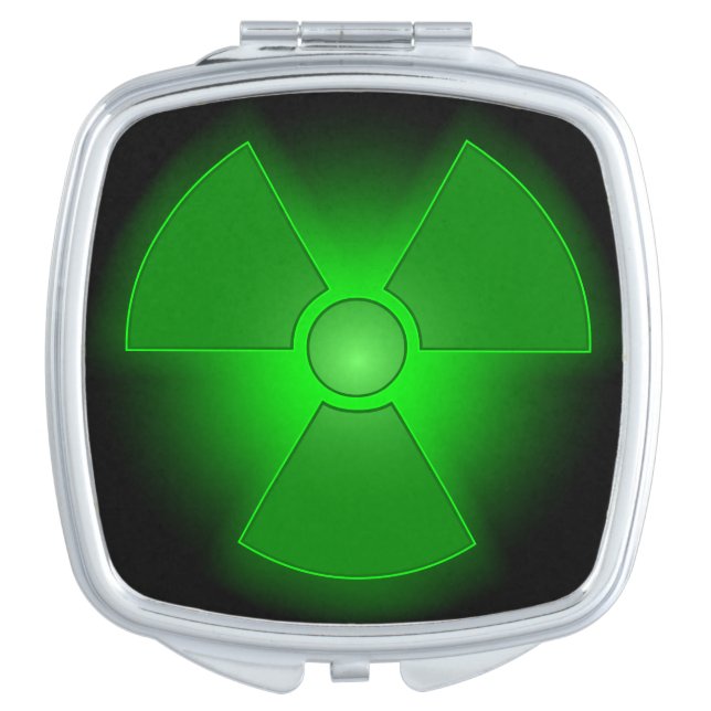 Funny green glowing radioactivity symbol vanity mirror (Front)